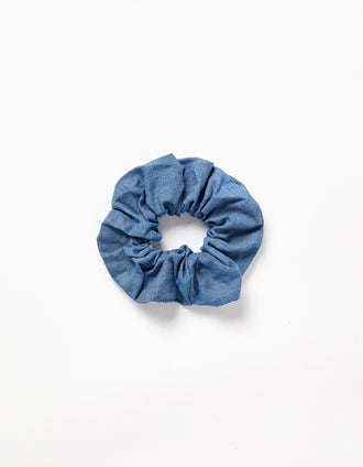 Scrunchie de ganga para bebé e menina, azul