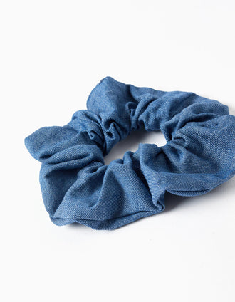 Scrunchie de ganga para bebé e menina, azul