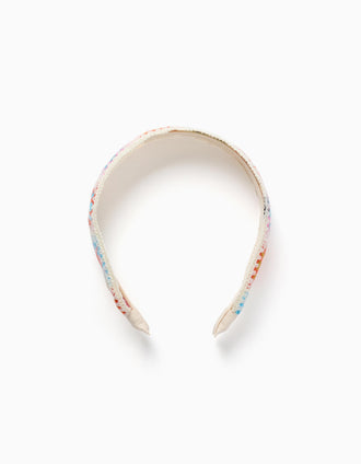 Bandolete com padrão floral em crochê para menina, multicolor