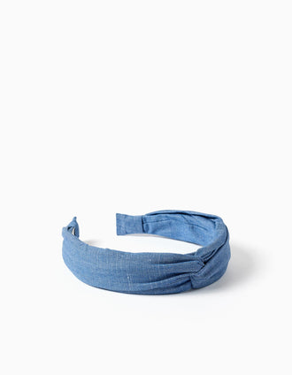 Bandolete de ganga com nó no topo para menina, azul