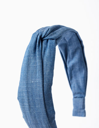 Bandolete de ganga com nó no topo para menina, azul