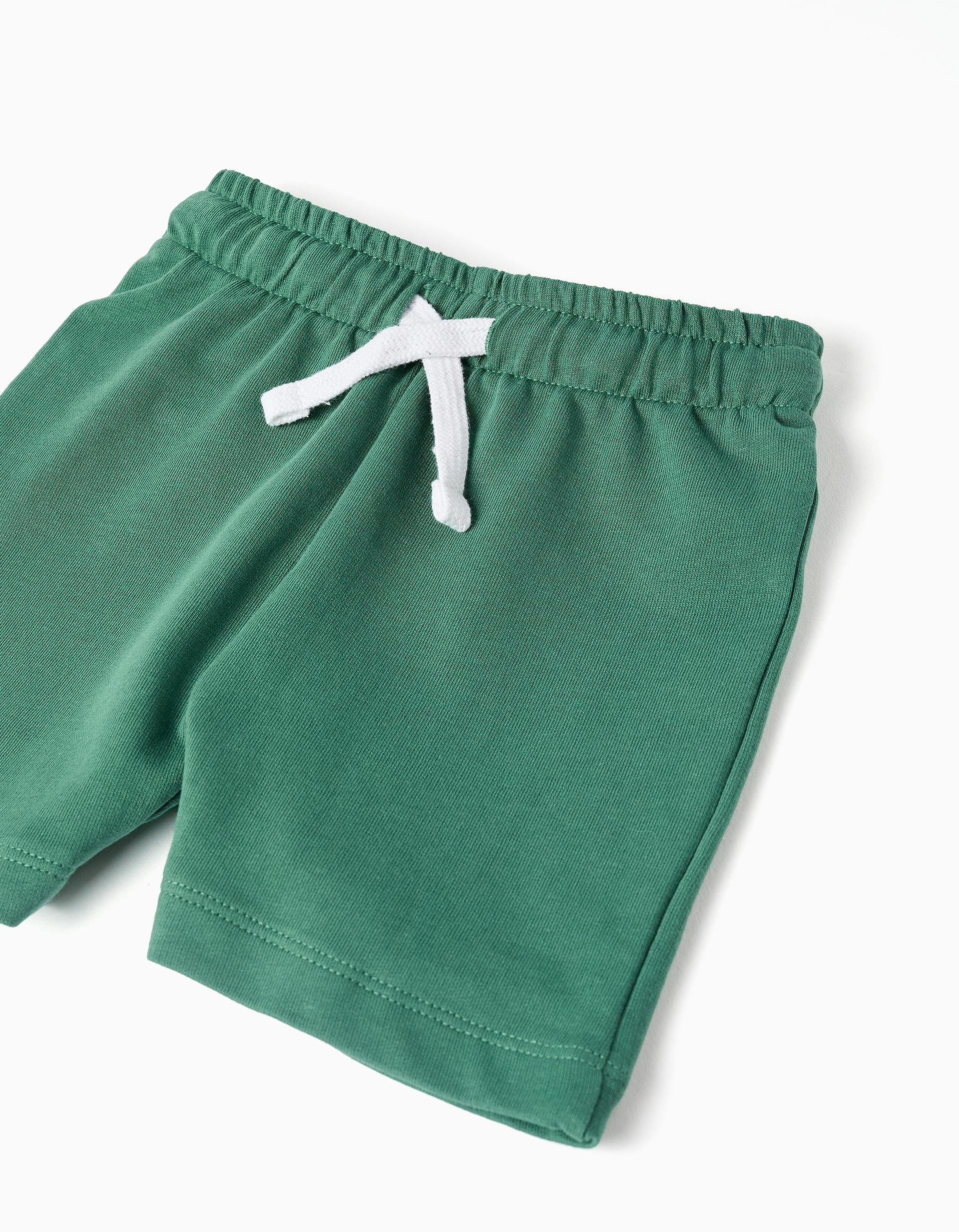 Camiseta con peces estampados + pantalón corto para bebé niño, blanco/verde