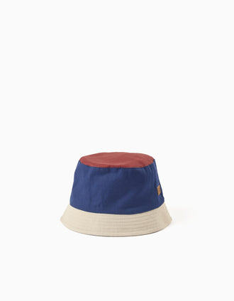 Chapéu de sarja para bebé e menino, vermelho/azul/bege