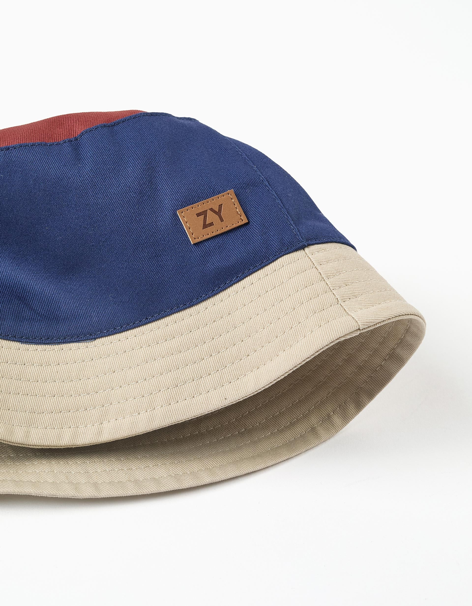 Chapéu de sarja para bebé e menino, vermelho/azul/bege