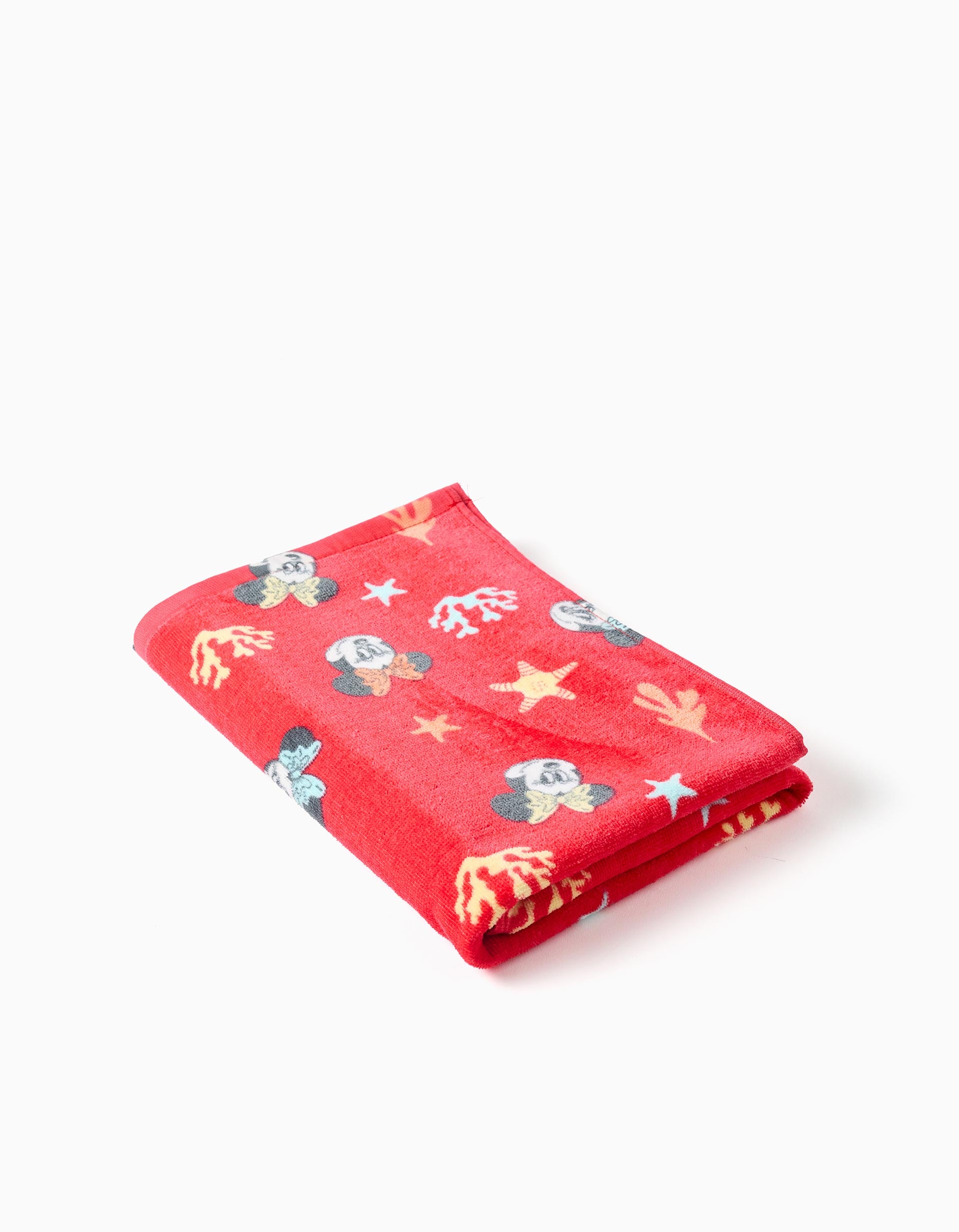 Toalla de playa de algodón con motivo Minnie para bebé y niña, coral