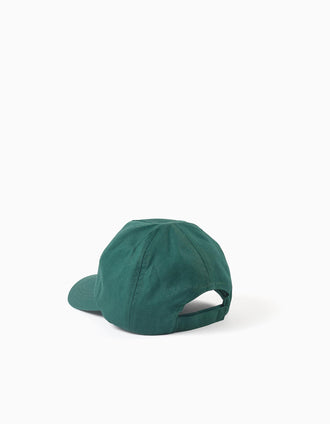 Boné de algodão com bordado ZY para bebé e menino, verde-escuro