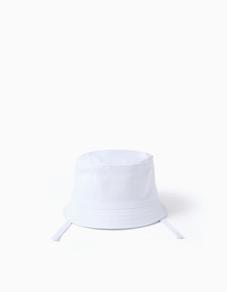Bob en sergé avec liens latéraux pour bébé et enfant, blanc