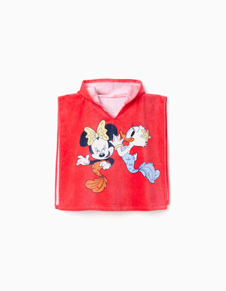 Poncho de plage à capuche Minnie & Daisy pour bébé fille, corail