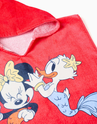 Poncho de plage à capuche Minnie & Daisy pour bébé fille, corail