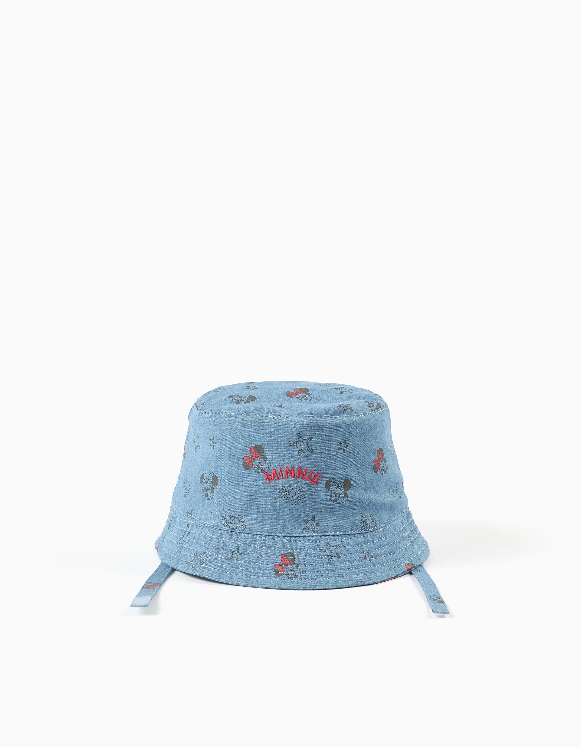 Chapéu de ganga com motivo da Minnie para bebé menina, azul
