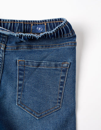 Vaqueros slim fit con cordón para niño, azul