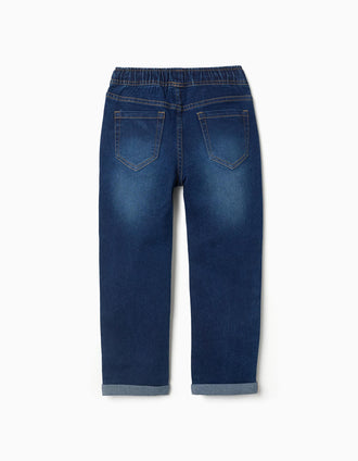 Vaqueros slim fit con cordón para niño, azul oscuro