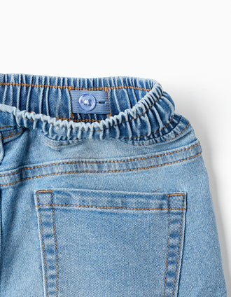 Vaqueros slim fit con cordón para niño, azul claro
