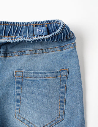 Vaqueros slim fit con cordón para niño, azul claro