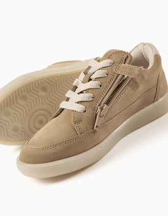 Baskets en daim à lacets pour garçon, beige