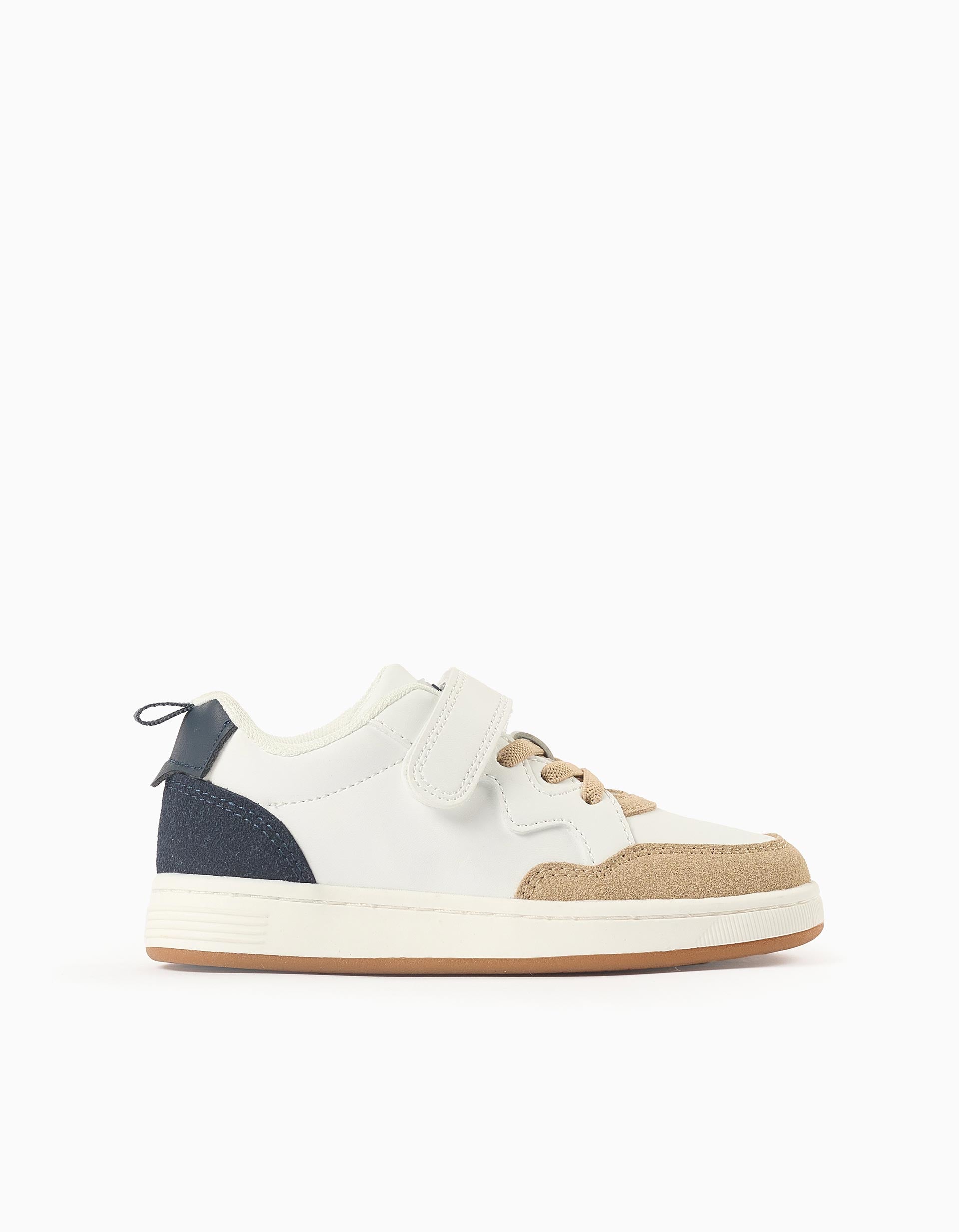 Zapatillas deportivas combinadas para niño, beige/azul/blanco
