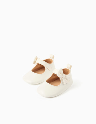 Pepitos con lazo decorativo para recién nacida, blanco