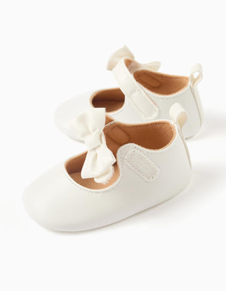 Pepitos con lazo decorativo para recién nacida, blanco