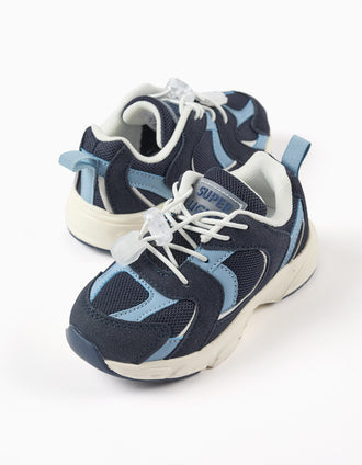 Trainers with adjustable laces Superlight Runner for baby boys, blue