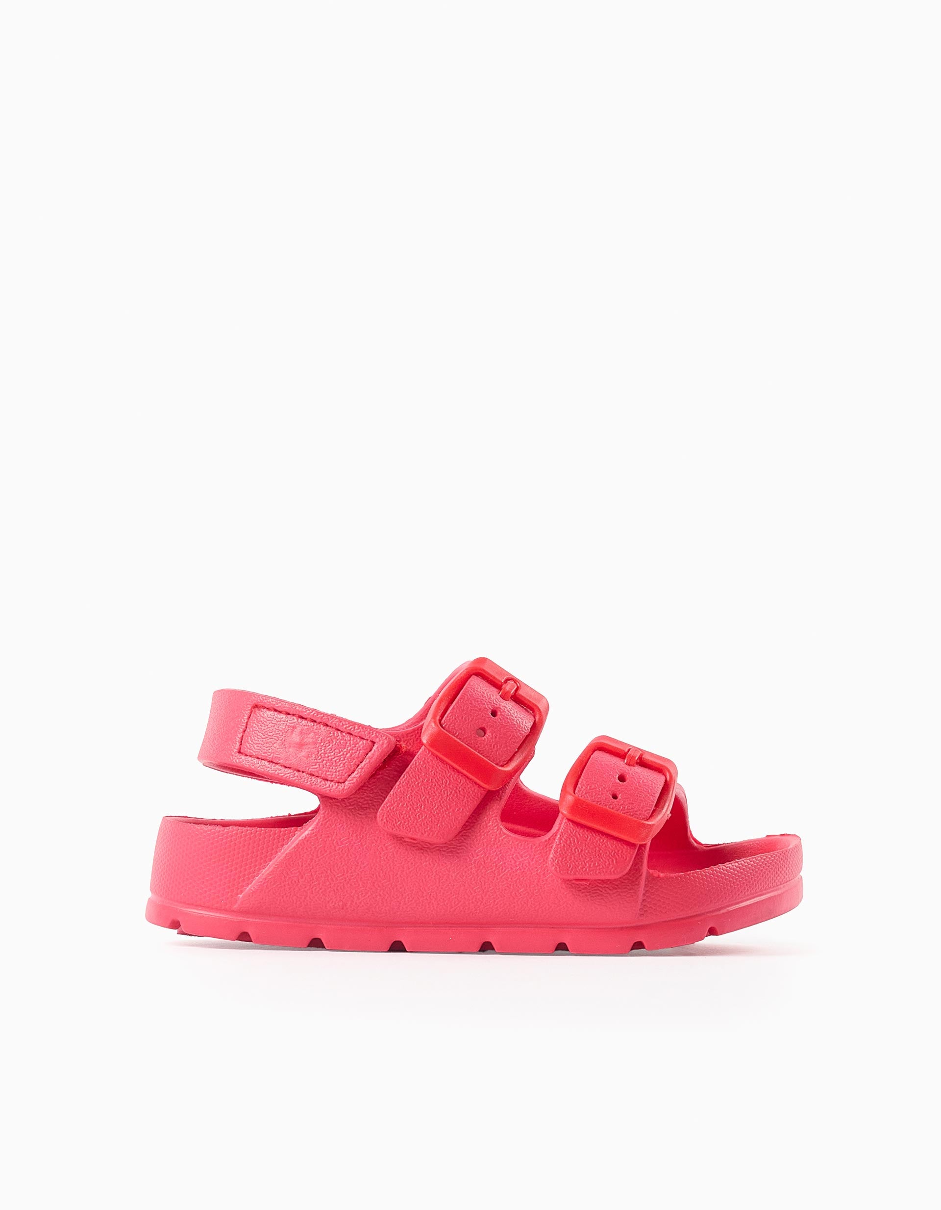 Sandales en caoutchouc à boucle et à scratch pour bébé fille, corail