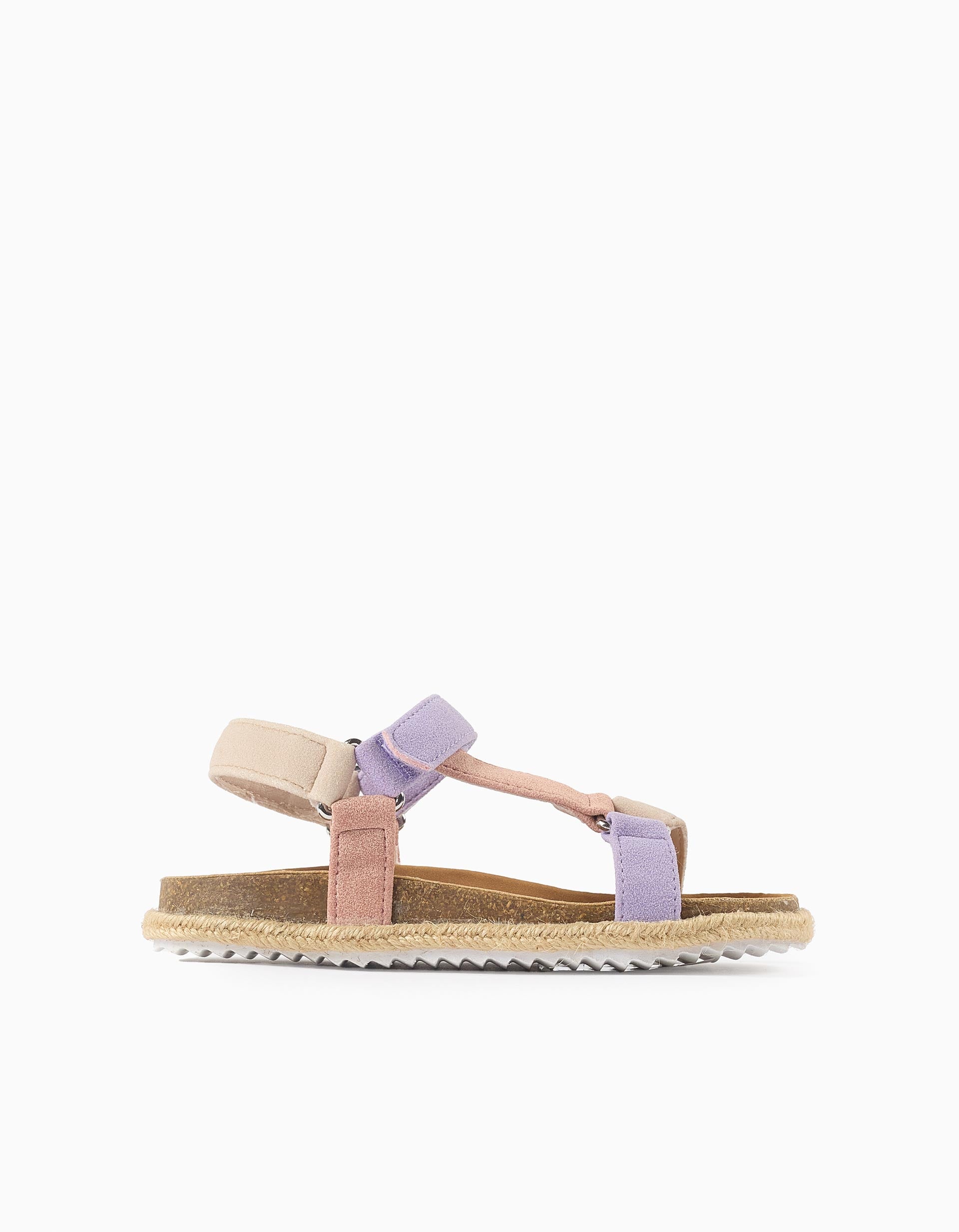 Sandals with anatomic insock for girls, lilac/pink/beige