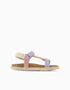 Sandals with anatomic insock for girls, lilac/pink/beige