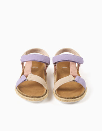 Sandals with anatomic insock for girls, lilac/pink/beige