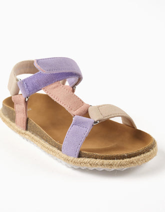 Sandals with anatomic insock for girls, lilac/pink/beige