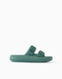 Rubber footbed sandals with double buckle for boys, dark green