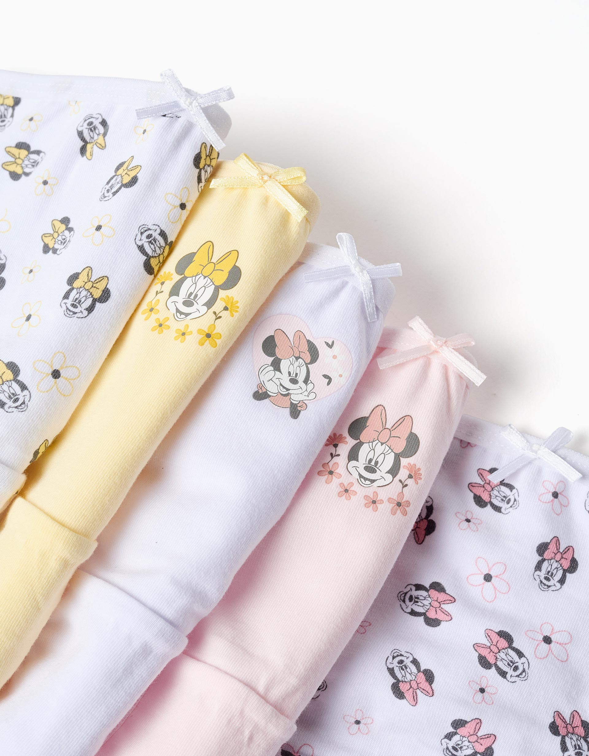 Pack de 5 cuecas com estampados Minnie para menina, rosa/branco/amarelo