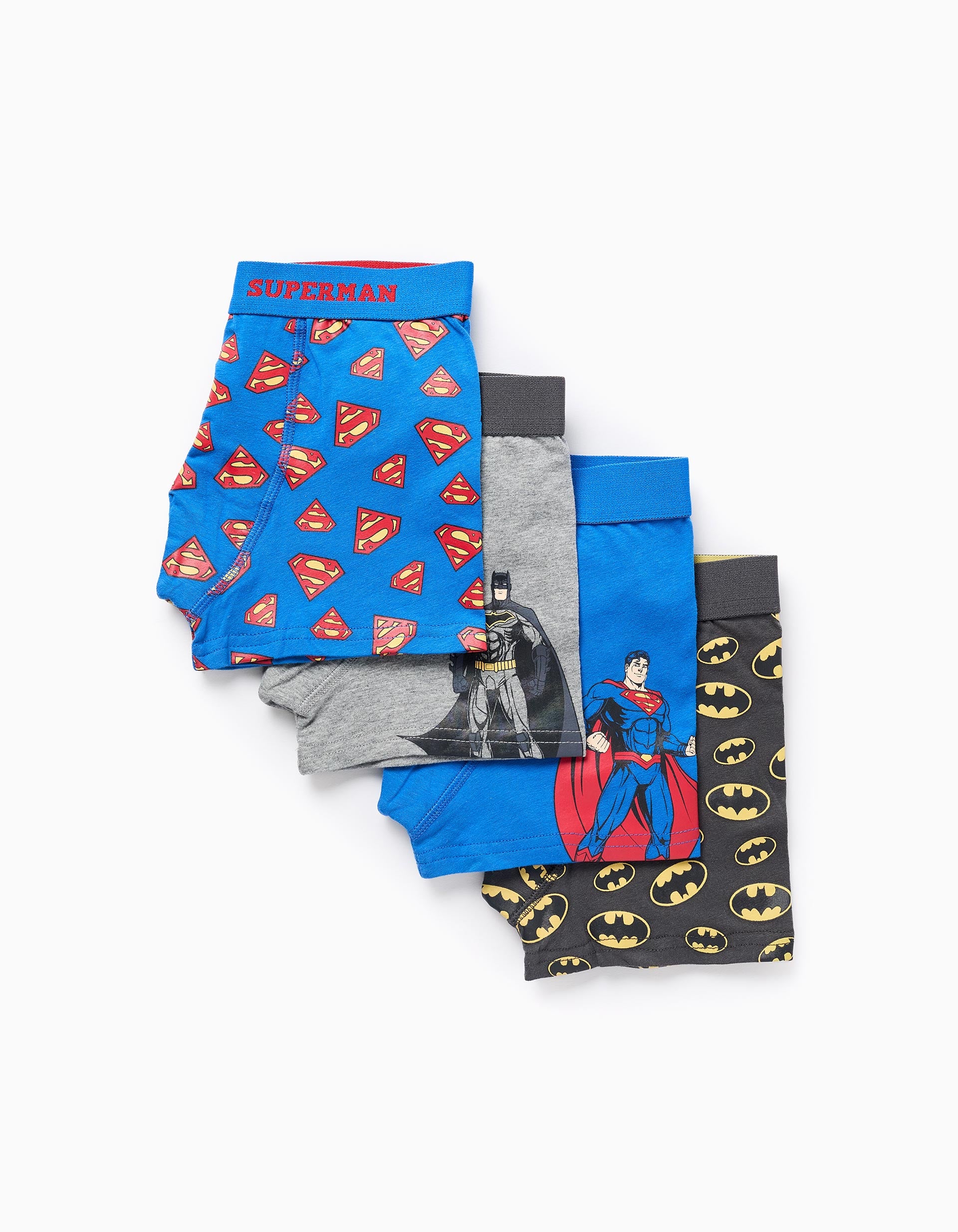 Lot de 4 boxers à imprimés Marvel pour garçon, bleu/gris