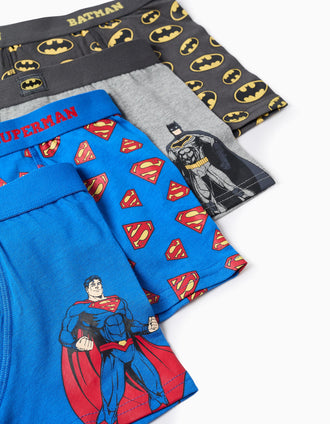 Pack de 4 boxers com estampados Marvel para menino, azul/cinza