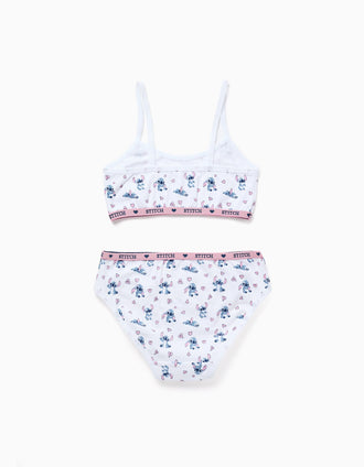Top + cuecas com motivo Stitch para menina, branco