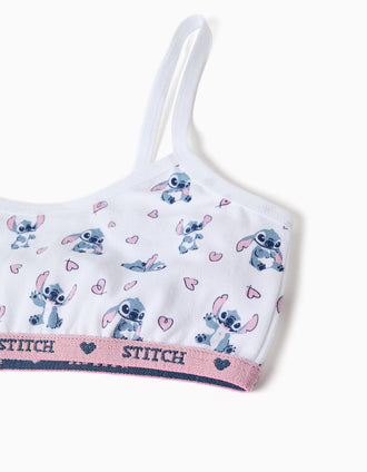 Top + cuecas com motivo Stitch para menina, branco