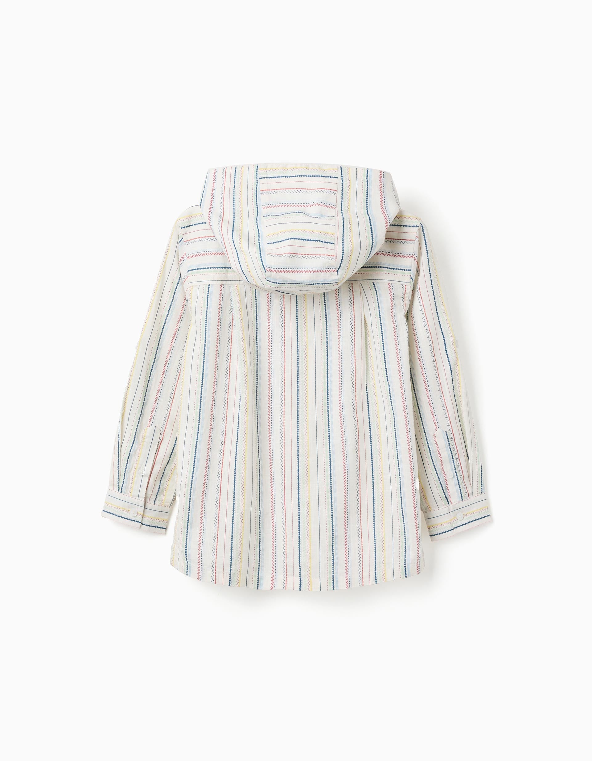 Long sleeve cotton shirt with stripes B&S for boys, multicolour