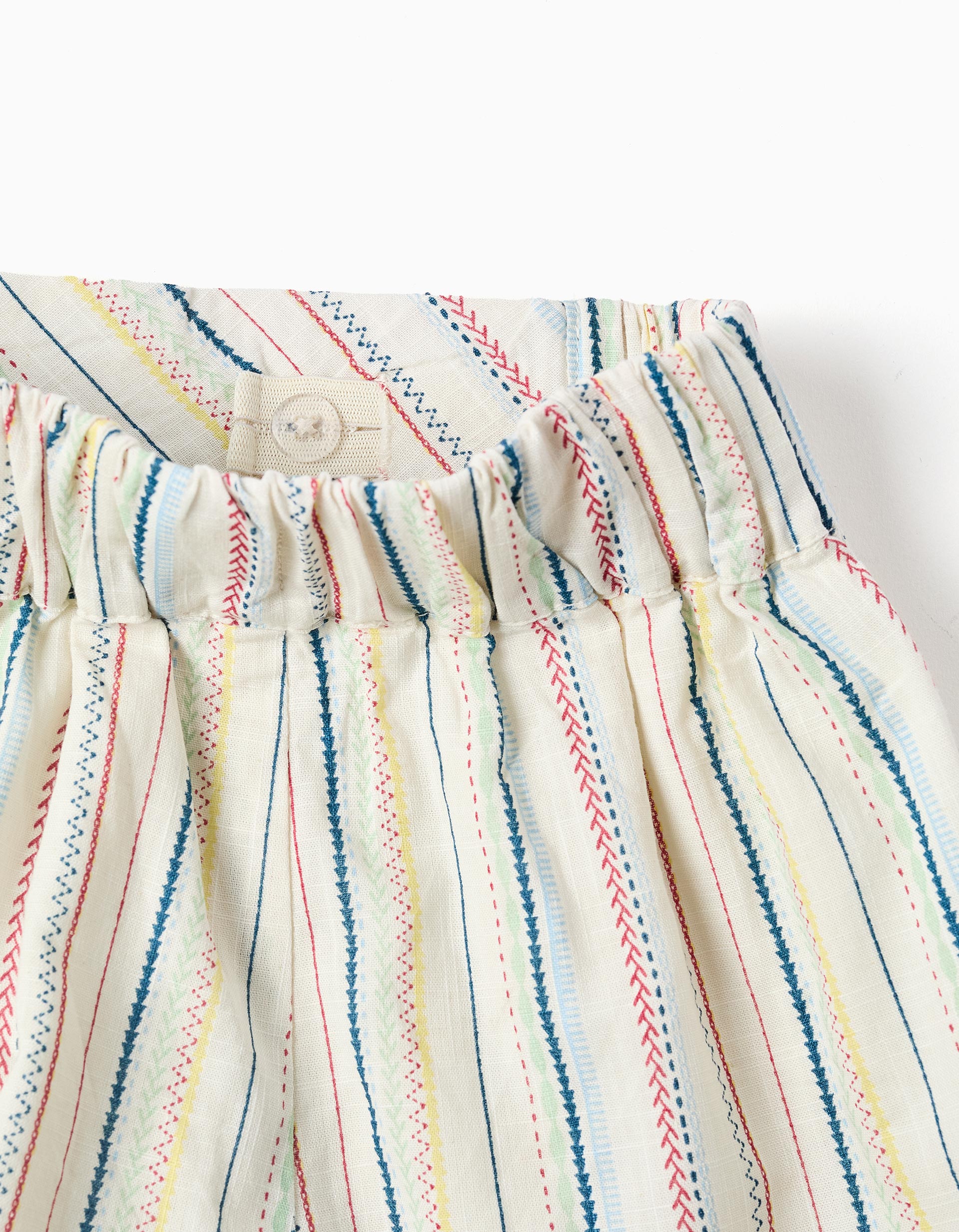 Cotton shorts with ethnic stripes B&S for girls, multicolour
