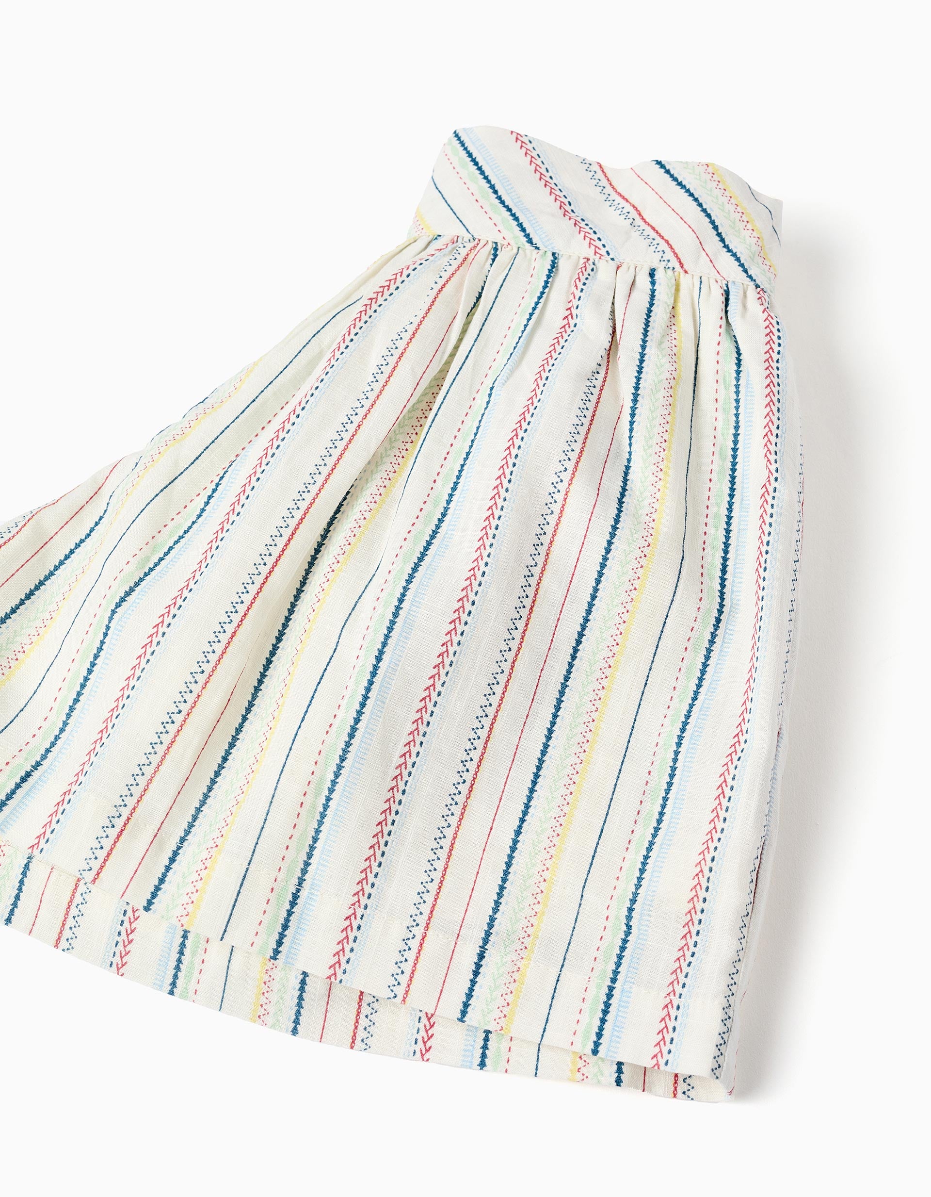 Cotton shorts with ethnic stripes B&S for girls, multicolour