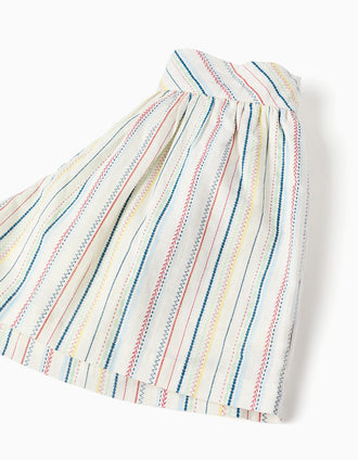 Cotton shorts with ethnic stripes B&S for girls, multicolour