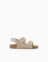 Sandalias de ante con plantilla de corcho para bebé niño, beige