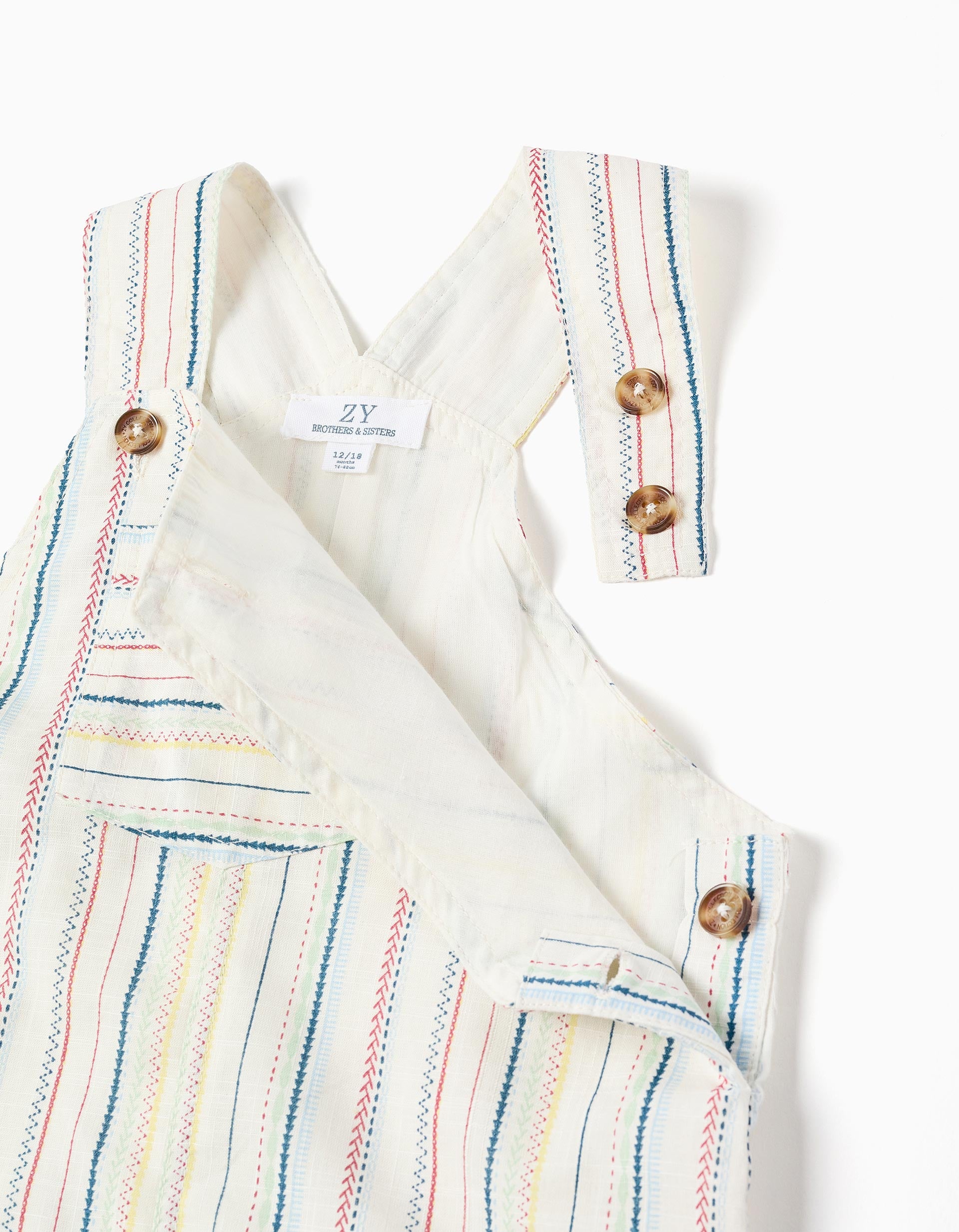 Peto de algodón con rayas étnicas B&S para bebé niño, multicolor