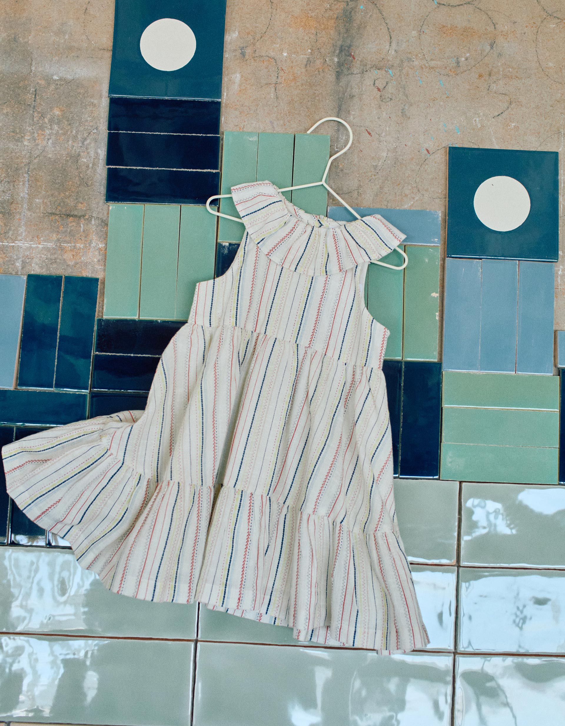 Vestido de algodón con rayas étnicas B&S para bebé niña, multicolor