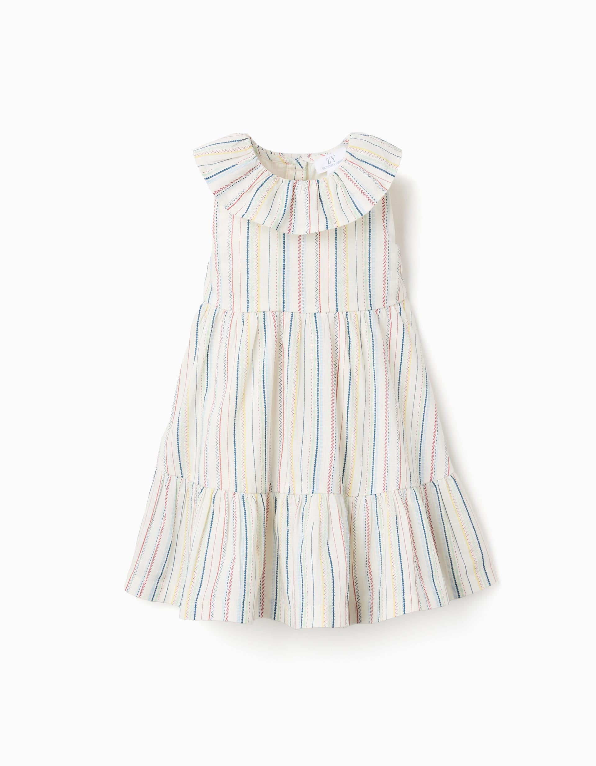 Vestido de algodón con rayas étnicas B&S para bebé niña, multicolor
