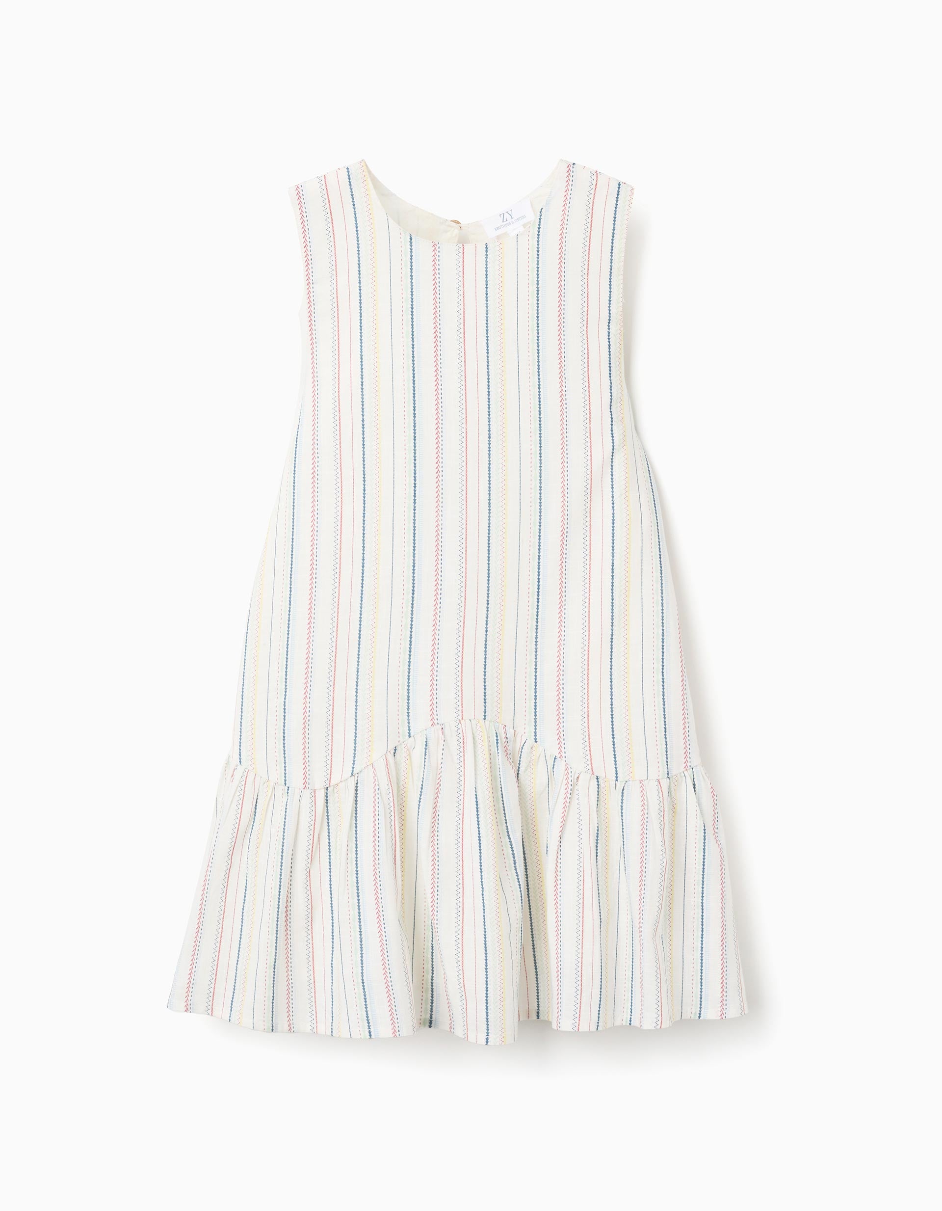 Sleeveless cotton dress with ethnic stripes B&S for girls, multicolour ZIPPY Sleeveless cotton dress with ethnic stripes B&S for girls, multicolour ZIPPY