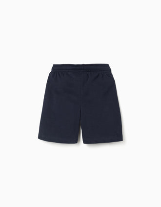 Pantalón corto con cordón y bolsillos para niño, azul oscuro