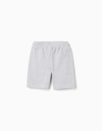 Pantalón corto con cordón y bolsillos para niño, gris claro