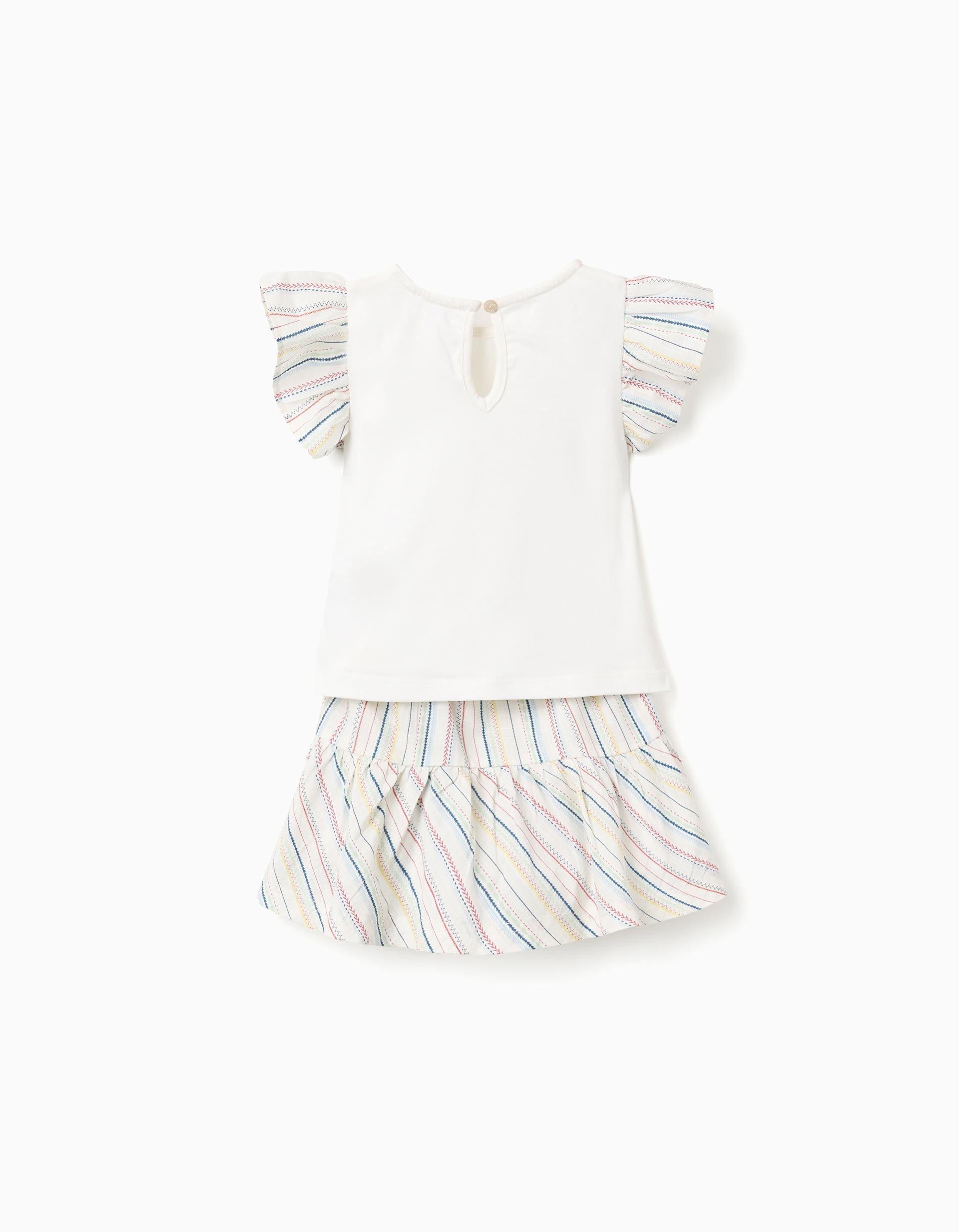 T-shirt + skort with ethnic stripes B&S for baby girls, multicolour