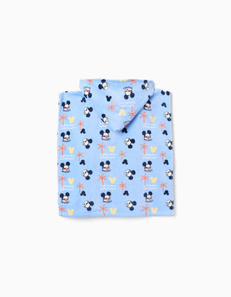 Poncho de plage à capuche Mickey pour bébé garçon, bleu clair