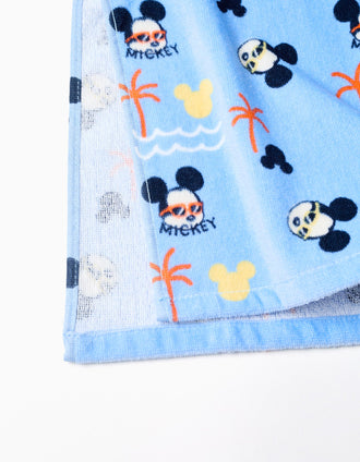 Poncho de plage à capuche Mickey pour bébé garçon, bleu clair