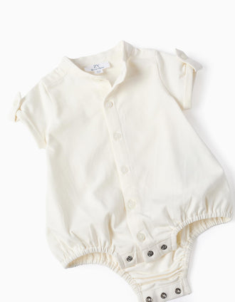 Cotton bodysuit + striped shorts set for newborn boys, multicolour