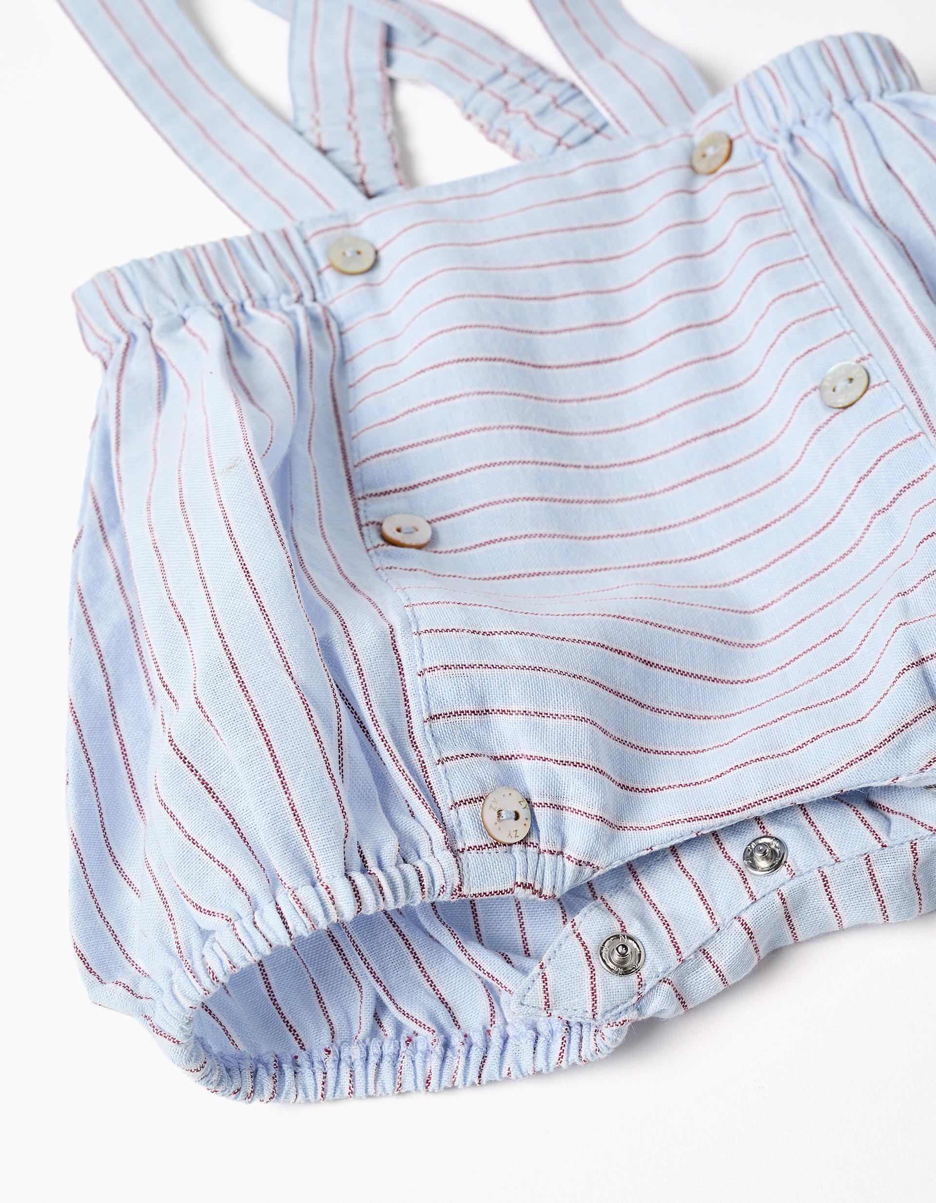 Cotton bodysuit + striped shorts set for newborn boys, multicolour